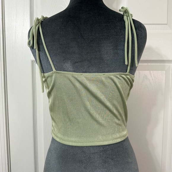 Blue Blush Light Green Draped Camisole - Picture 3 of 7